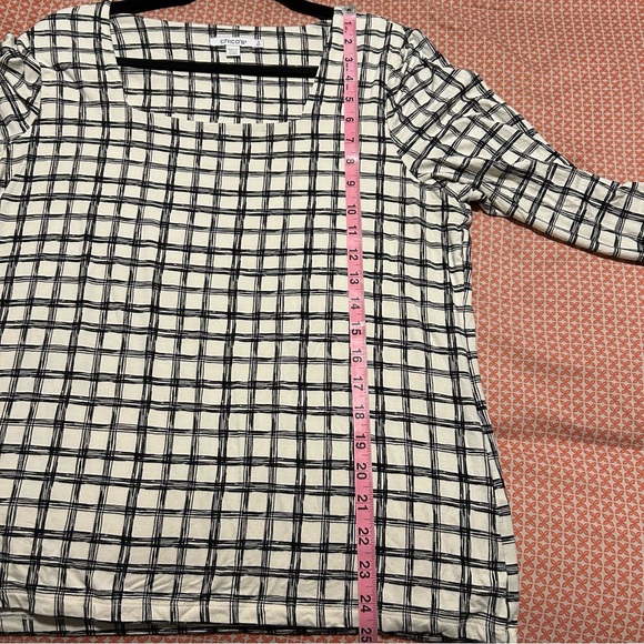 Chico's Monochrome Grid Pattern Blouse - Picture 5 of 5